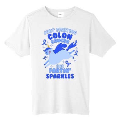 Funny Unicorn Fighting Colon Cancer And Farting Sparkles Tall Fusion ChromaSoft Performance T-Shirt