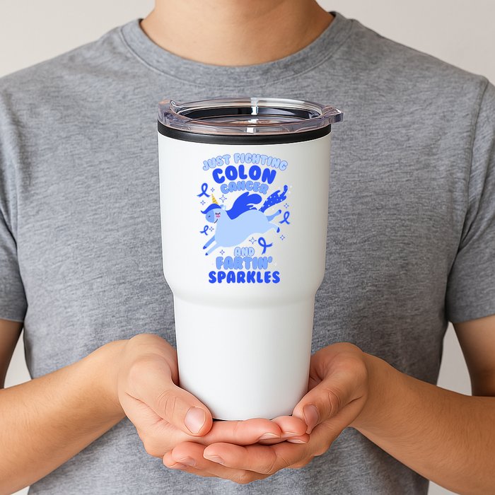 Funny Unicorn Fighting Colon Cancer And Farting Sparkles Tumbler