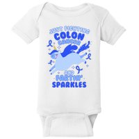 Funny Unicorn Fighting Colon Cancer And Farting Sparkles Baby Bodysuit