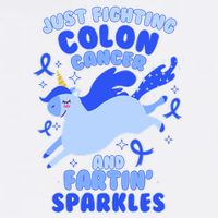 Funny Unicorn Fighting Colon Cancer And Farting Sparkles Baby Bodysuit