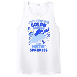 Funny Unicorn Fighting Colon Cancer And Farting Sparkles PosiCharge Competitor Tank