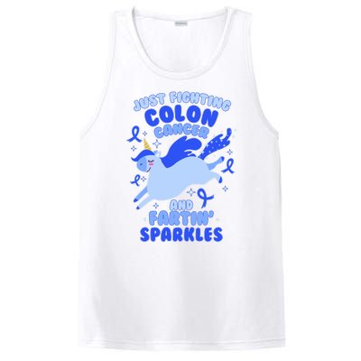 Funny Unicorn Fighting Colon Cancer And Farting Sparkles PosiCharge Competitor Tank