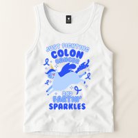 Funny Unicorn Fighting Colon Cancer And Farting Sparkles Tank Top