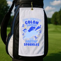 Funny Unicorn Fighting Colon Cancer And Farting Sparkles Golf Towel