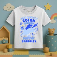 Funny Unicorn Fighting Colon Cancer And Farting Sparkles Toddler T-Shirt