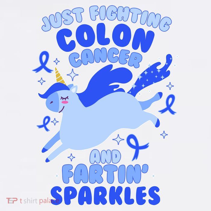 Funny Unicorn Fighting Colon Cancer And Farting Sparkles Toddler T-Shirt