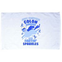 Funny Unicorn Fighting Colon Cancer And Farting Sparkles Microfiber Hand Towel