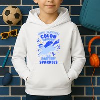 Funny Unicorn Fighting Colon Cancer And Farting Sparkles Kids Hoodie
