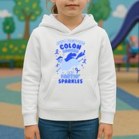 Funny Unicorn Fighting Colon Cancer And Farting Sparkles Kids Hoodie