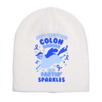 Funny Unicorn Fighting Colon Cancer And Farting Sparkles Short Acrylic Beanie