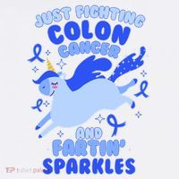 Funny Unicorn Fighting Colon Cancer And Farting Sparkles Short Acrylic Beanie