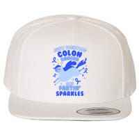 Funny Unicorn Fighting Colon Cancer And Farting Sparkles Wool Snapback Cap