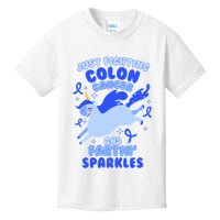 Funny Unicorn Fighting Colon Cancer And Farting Sparkles Kids T-Shirt