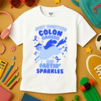 Funny Unicorn Fighting Colon Cancer And Farting Sparkles Kids T-Shirt