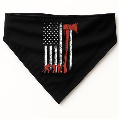 Firefighter USA Flag Funny Fire Fire Truck USA-Made Doggie Bandana