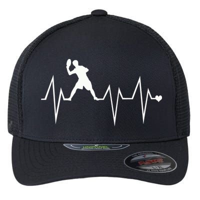 Funny Ultimate Frisbee Player Heartbeat Heart Pulse Rate Ekg Gift Flexfit Unipanel Trucker Cap