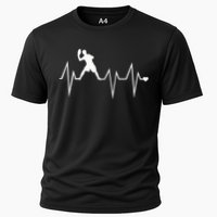 Funny Ultimate Frisbee Player Heartbeat Heart Pulse Rate Ekg Gift Cooling Performance Crew T-Shirt