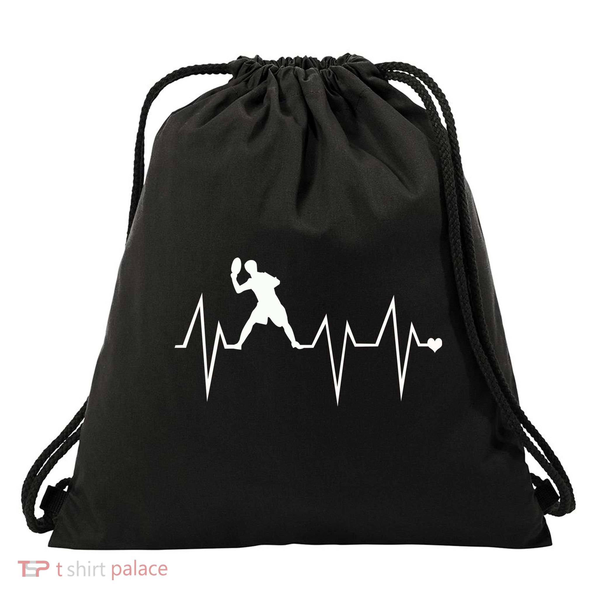 Funny Ultimate Frisbee Player Heartbeat Heart Pulse Rate Ekg Gift Drawstring Bag