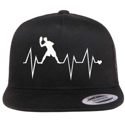 Funny Ultimate Frisbee Player Heartbeat Heart Pulse Rate Ekg Gift Flatbill Hat