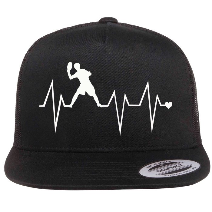 Funny Ultimate Frisbee Player Heartbeat Heart Pulse Rate Ekg Gift Flat Bill Trucker Hat