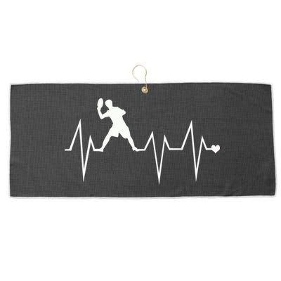 Funny Ultimate Frisbee Player Heartbeat Heart Pulse Rate Ekg Gift Large Microfiber Waffle Golf Towel