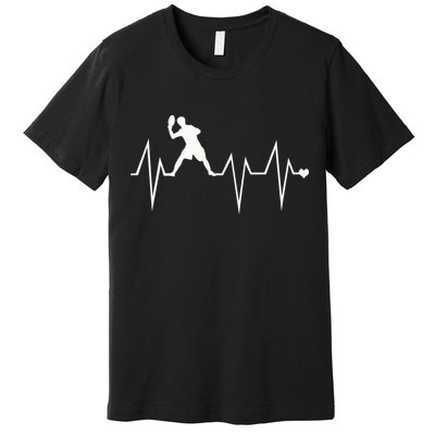 Funny Ultimate Frisbee Player Heartbeat Heart Pulse Rate Ekg Gift Premium T-Shirt