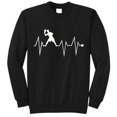 Funny Ultimate Frisbee Player Heartbeat Heart Pulse Rate Ekg Gift Tall Sweatshirt