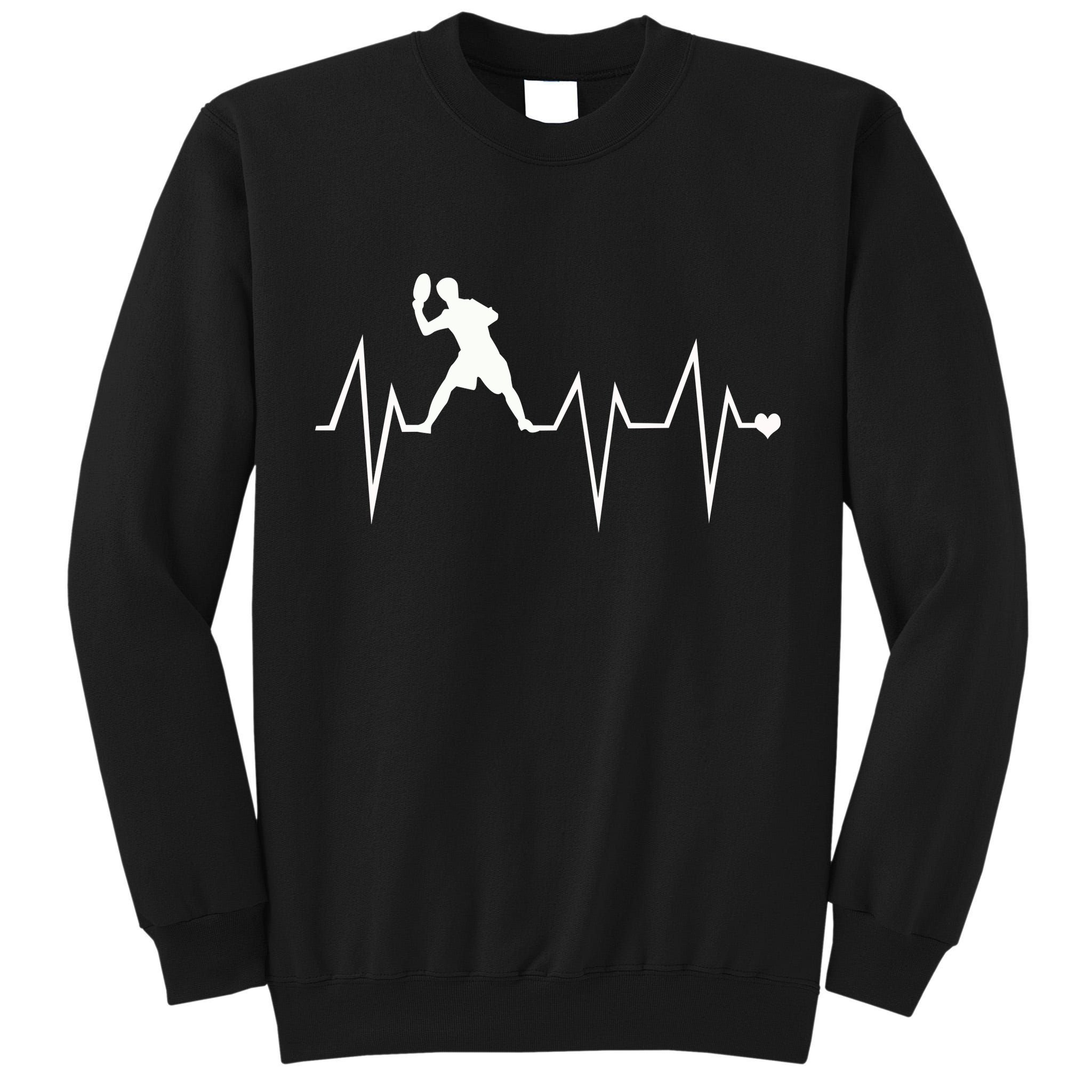 Funny Ultimate Frisbee Player Heartbeat Heart Pulse Rate Ekg Gift Tall Sweatshirt