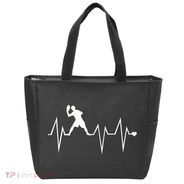 Funny Ultimate Frisbee Player Heartbeat Heart Pulse Rate Ekg Gift Zip Tote Bag
