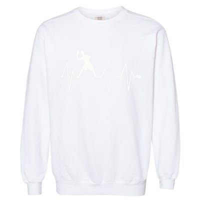 Funny Ultimate Frisbee Player Heartbeat Heart Pulse Rate Ekg Gift Garment-Dyed Sweatshirt
