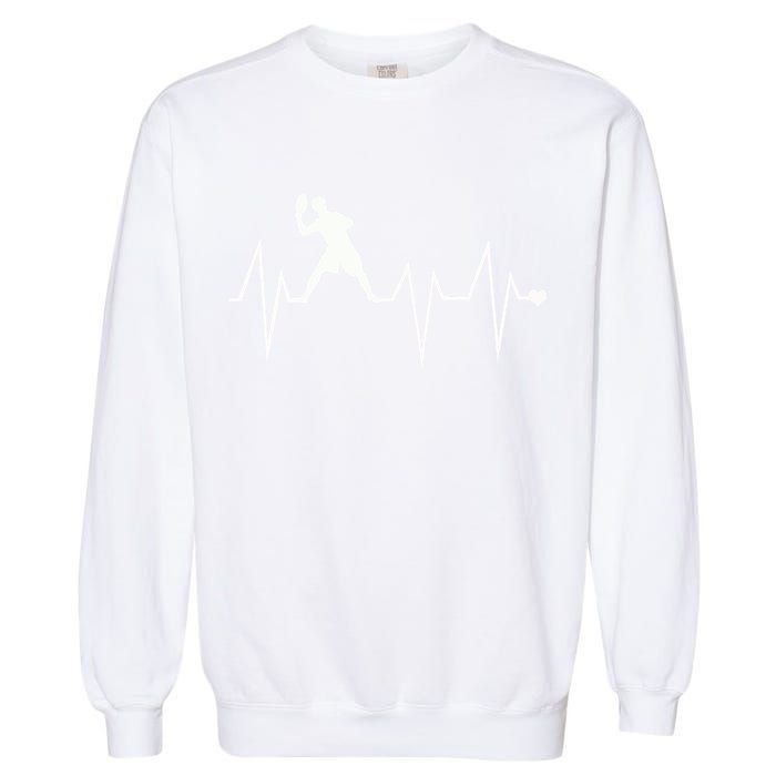 Funny Ultimate Frisbee Player Heartbeat Heart Pulse Rate Ekg Gift Garment-Dyed Sweatshirt