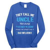 Funny Uncle Gifgift Uncle Partner In Crime Gift Cool Gift Long Sleeve Shirt