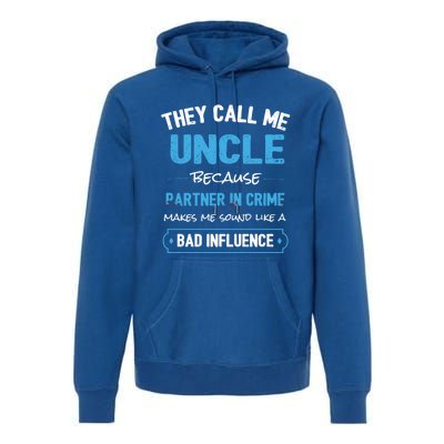 Funny Uncle Gifgift Uncle Partner In Crime Gift Cool Gift Premium Hoodie