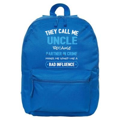 Funny Uncle Gifgift Uncle Partner In Crime Gift Cool Gift 16 in Basic Backpack