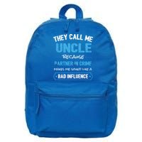 Funny Uncle Gifgift Uncle Partner In Crime Gift Cool Gift 16 in Basic Backpack