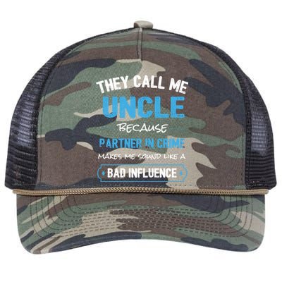 Funny Uncle Gifgift Uncle Partner In Crime Gift Cool Gift Retro Rope Trucker Hat Cap