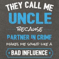 Funny Uncle Gifgift Uncle Partner In Crime Gift Cool Gift Cotton Canvas Backpack