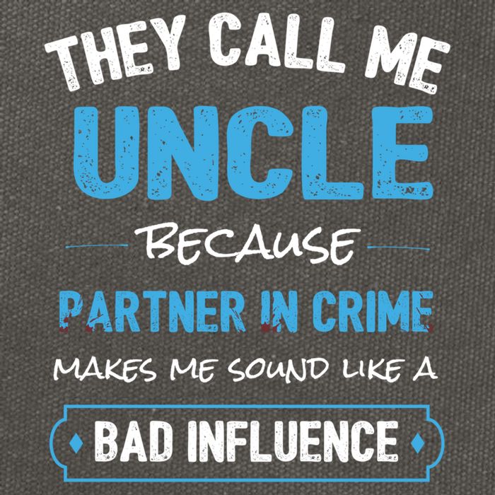 Funny Uncle Gifgift Uncle Partner In Crime Gift Cool Gift Cotton Canvas Backpack
