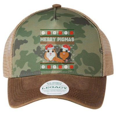 Funny Ugly Guinea Pig Christmas Merry Pigmas Legacy Tie Dye Trucker Hat