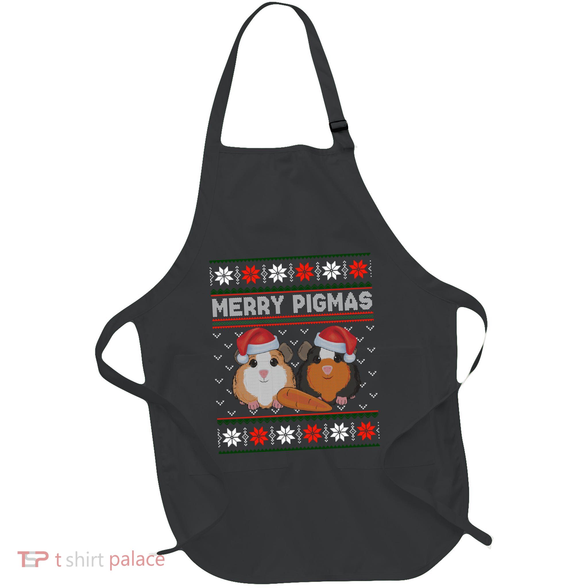 Funny Ugly Guinea Pig Christmas Merry Pigmas Apron