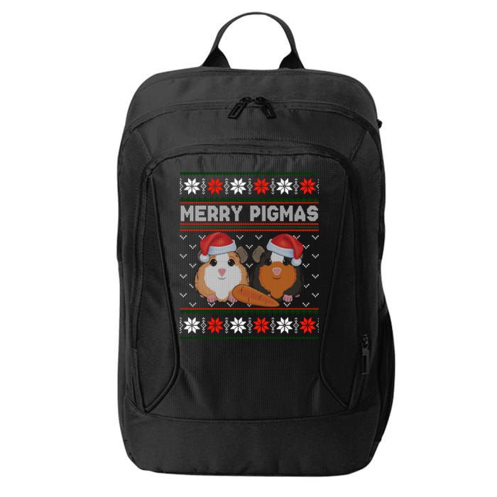 Funny Ugly Guinea Pig Christmas Merry Pigmas City Backpack