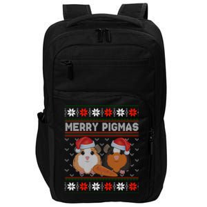 Funny Ugly Guinea Pig Christmas Merry Pigmas Impact Tech Backpack