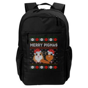 Funny Ugly Guinea Pig Christmas Merry Pigmas Daily Commute Backpack