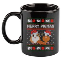 Funny Ugly Guinea Pig Christmas Merry Pigmas 11oz C Handle Ceramic Mug