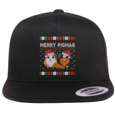 Funny Ugly Guinea Pig Christmas Merry Pigmas Flatbill Hat
