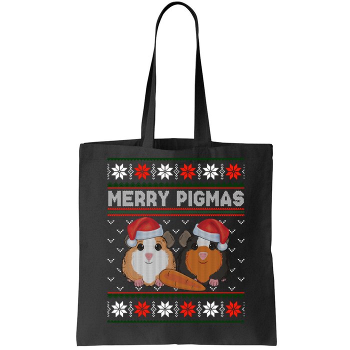 Funny Ugly Guinea Pig Christmas Merry Pigmas Tote Bag