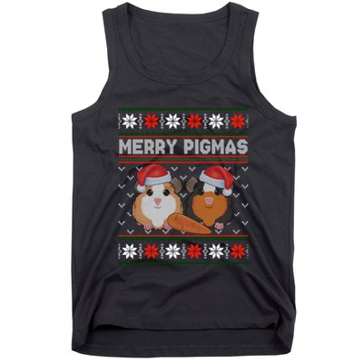 Funny Ugly Guinea Pig Christmas Merry Pigmas Tank Top