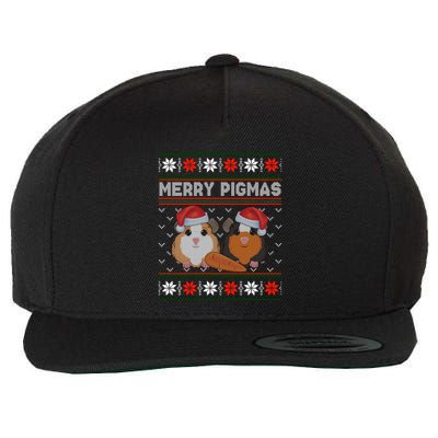 Funny Ugly Guinea Pig Christmas Merry Pigmas Wool Snapback Cap