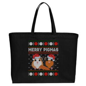 Funny Ugly Guinea Pig Christmas Merry Pigmas Cotton Canvas Jumbo Tote