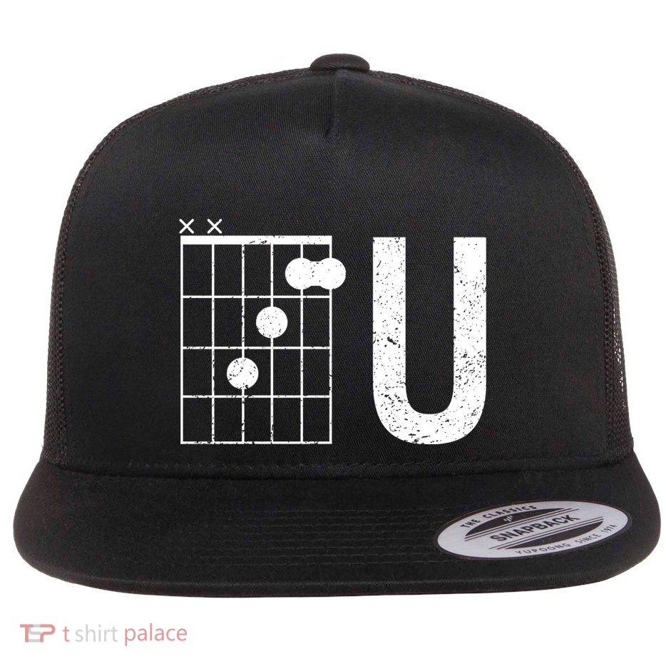 F U Guitar Chord Music Flat Bill Trucker Hat